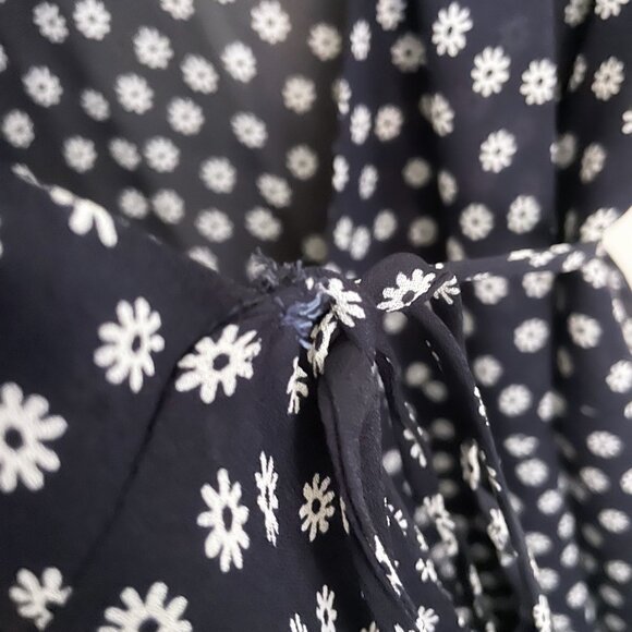 Reformation Navy & White Mini Wrap Dress (Medium) - Picture 4 of 4